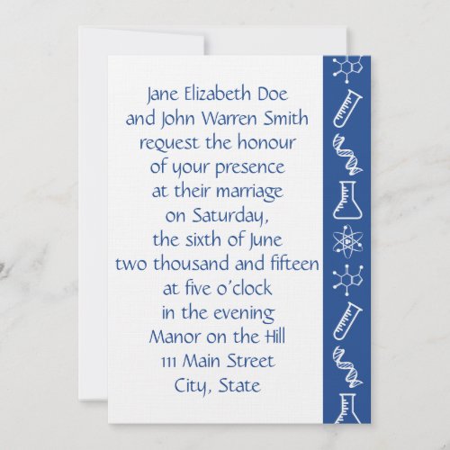 Attractive Forces in Blue Wedding Invitation