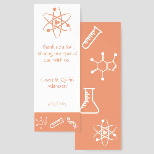 Attractive Forces in Coral Wedding Favor Bookmarks