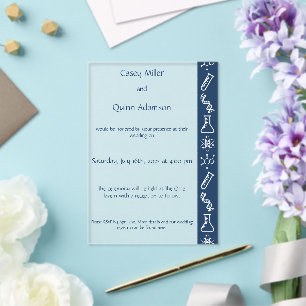 Attractive Forces in Navy Acrylic Wedding Invitations