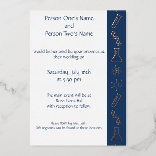 Attractive Forces in Navy Foil Invitation