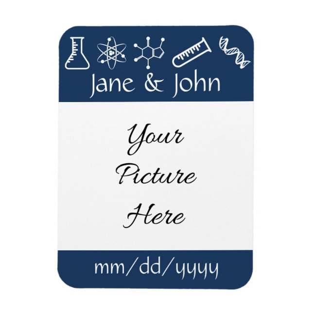 Attractive Forces in Navy Save-the-Date Magnet (Vertical)