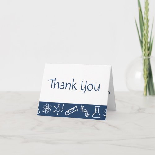 Attractive Forces in Navy Thank You Card