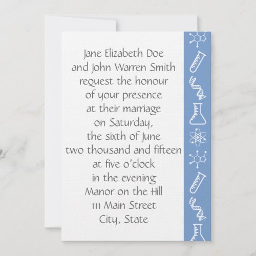 Attractive Forces in Periwinkle Wedding Invitation