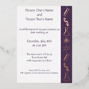 Attractive Forces in Purple Foil Invitation