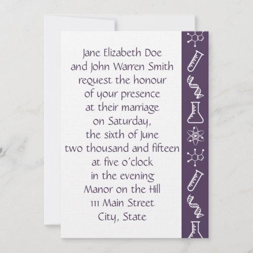 Attractive Forces in Purple Wedding Invitation