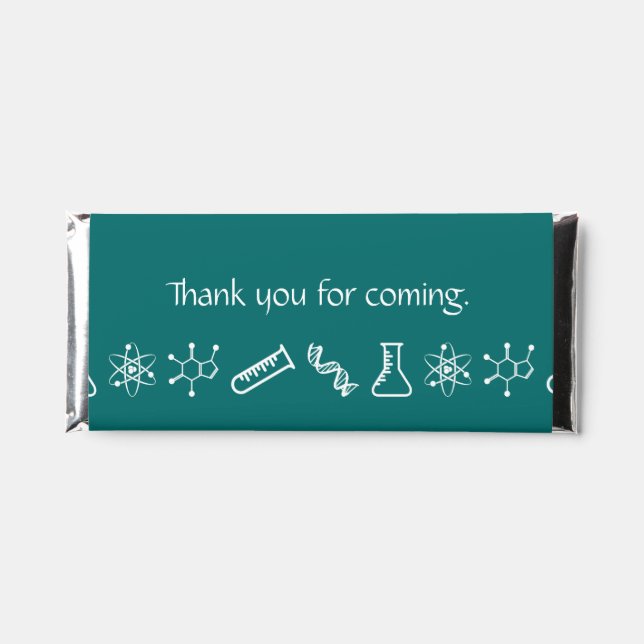 Attractive Forces in Teal Hershey Bar Favors (Front)