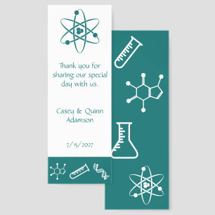 Attractive Forces in Teal Wedding Favor Bookmarks