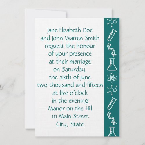 Attractive Forces in Teal Wedding Invitation