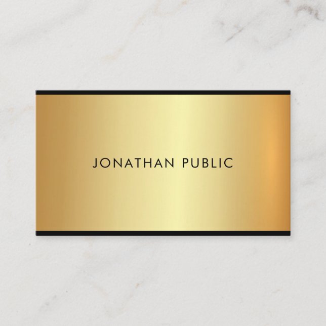 Attractive Glamour Gold Professional Elegant Luxe Business Card (Front)