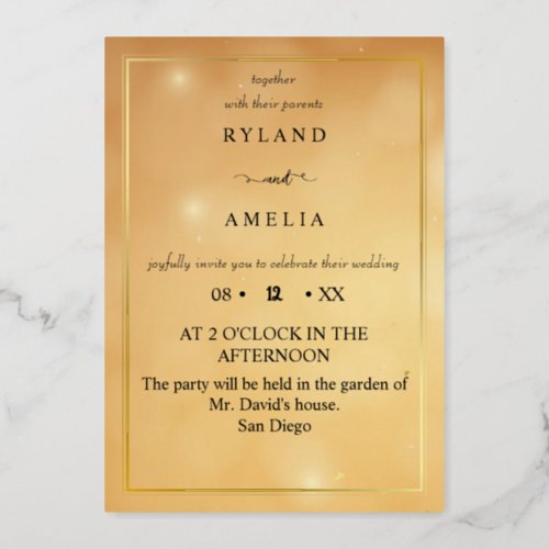 Attractive golden invitation card