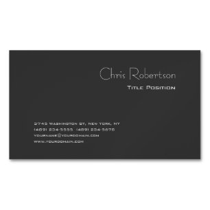 Attractive Gray Chic Sharp Modern Business Card Magnet
