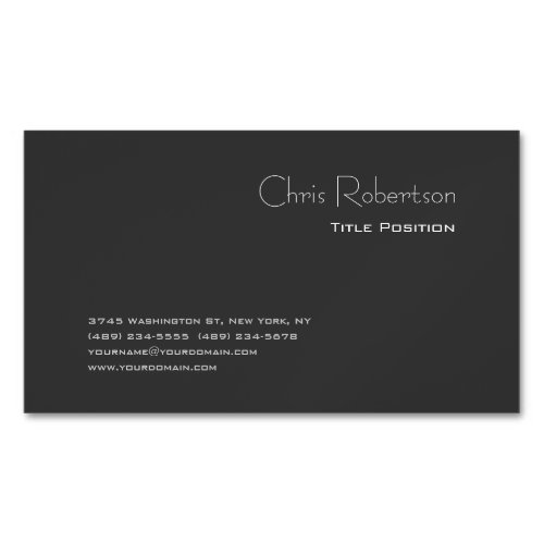 Attractive Gray Chic Sharp Modern Business Card Magnet