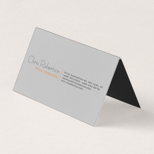 Attractive Gray Minimalist Modern Folded Business Card