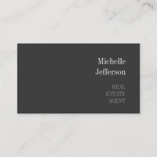 Attractive Gray Real Estate Agent Business Card