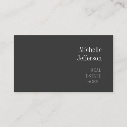 Attractive Gray Real Estate Agent Business Card