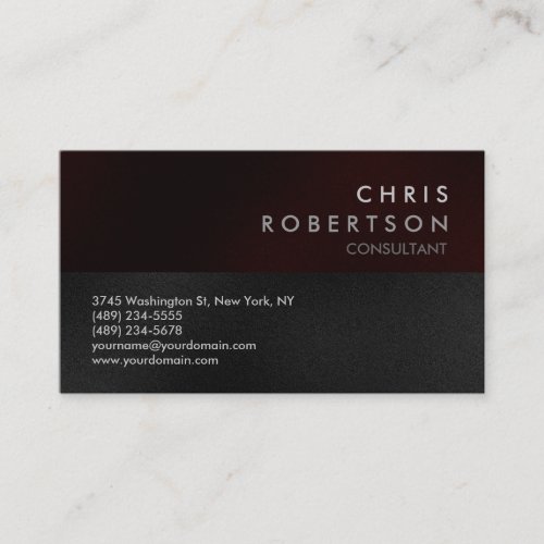 Attractive Gray Red Modern Business Card