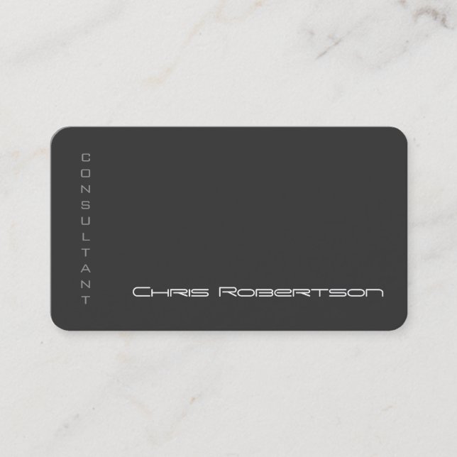 Attractive Gray White Charming Business Card (Front)