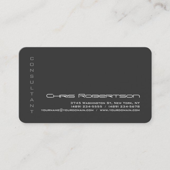 Attractive Gray White Charming Business Card (Front)