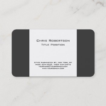 Attractive Gray White Charming Business Card by hizli_art at Zazzle