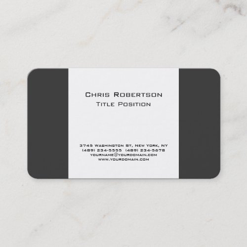 Attractive Gray White Charming Business Card