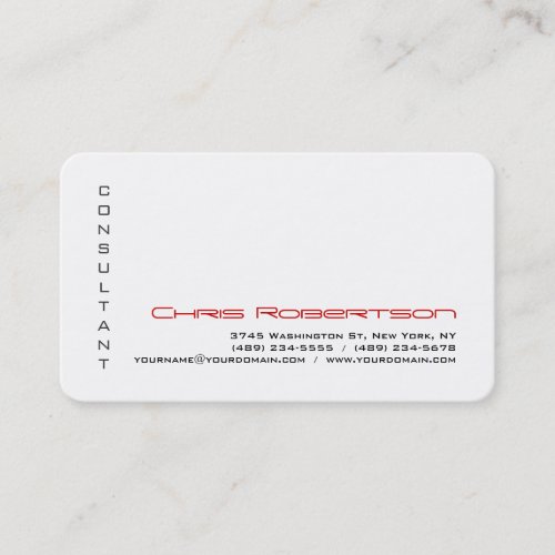 Attractive Gray White Red Charming Business Card