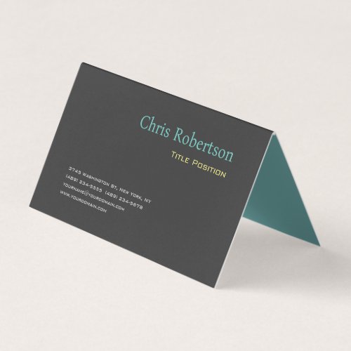 Attractive Gray Yellow Blue Chic Sharp Modern Business Card