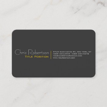 Attractive Gray Yellow Charming Business Card by hizli_art at Zazzle