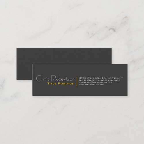 Attractive Gray Yellow Charming Mini Business Card