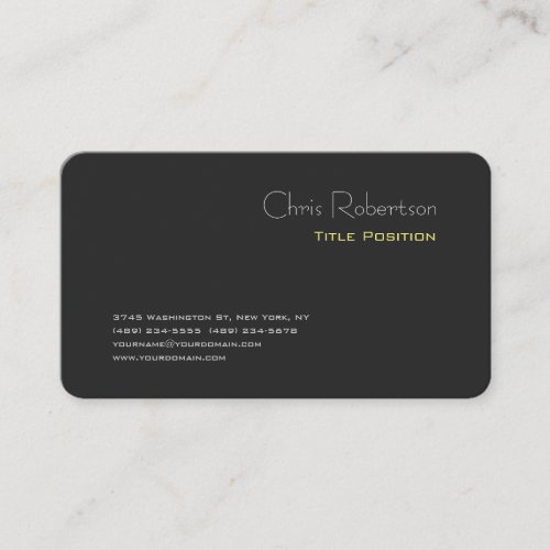 Attractive Gray Yellow Chic Sharp Modern Business Card