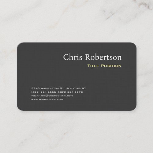 Attractive Gray Yellow Chic Sharp Modern Business Card