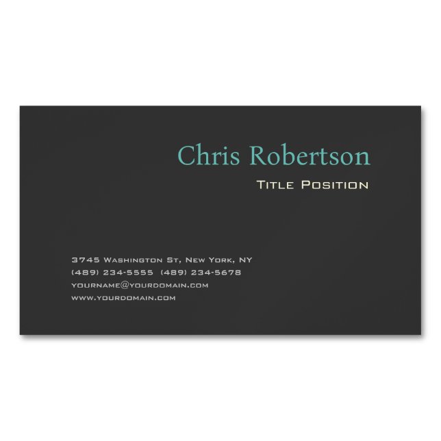 Attractive Gray Yellow Chic Sharp Modern Business Card Magnet (Front)