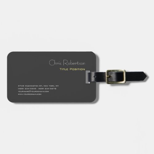 Attractive Gray Yellow Chic Sharp Modern Luggage Tag