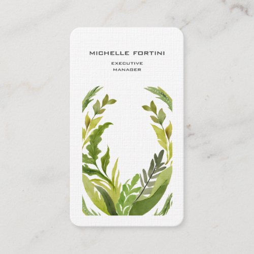 Attractive Greenery Modern Minimalist Chic Business Card