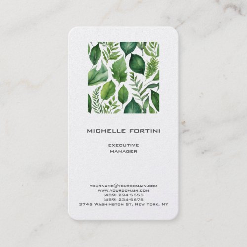 Attractive Greenery Modern Minimalist Chic Business Card