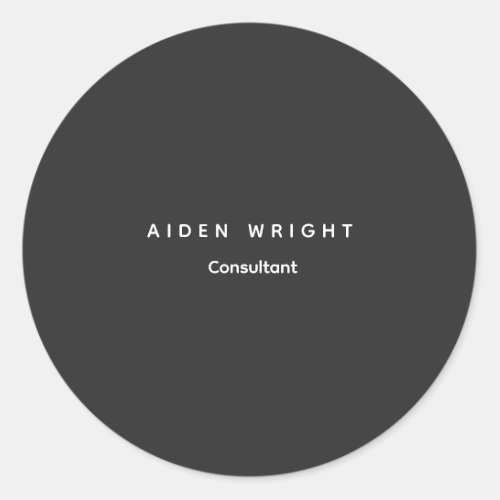 Attractive Grey Classical Minimalist Classic Round Sticker