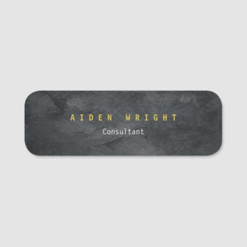 Attractive Grey Gold Color Modern Minimalist Name Tag