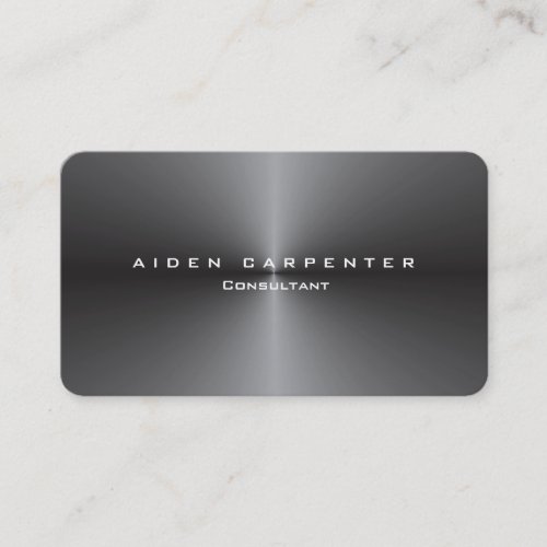 Attractive Grey Metallic Modern Stylish Minimalist Business Card