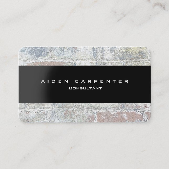 Attractive Grey Wall Black Modern Style Minimalist Business Card (Front)