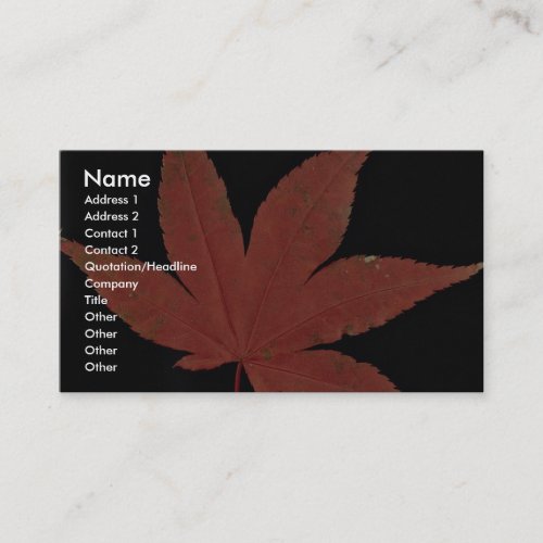 Attractive Japanese maple leaf Business Card