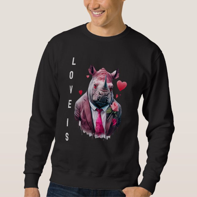 Attractive Love is With Heart Animal Valentine's d Sweatshirt (Front)