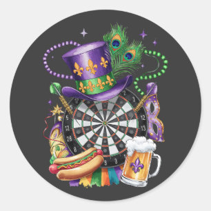Attractive Mardi Gras Mix Darts Costume Festive Classic Round Sticker