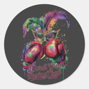 Attractive Masquerade Mask Boxing Crew Festive Classic Round Sticker
