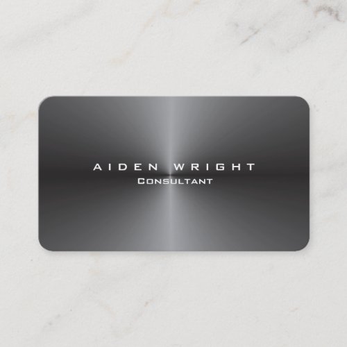 Attractive Metallic Grey Stylish Modern Minimalist Business Card
