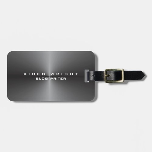 Attractive Metallic Grey Stylish Modern Minimalist Luggage Tag