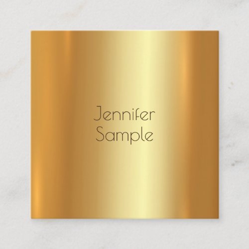 Attractive Modern Elegant Gold Design Unique Plain Square Business Card