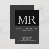 Attractive Monogram Black Gray Cool Business Card (Front/Back)