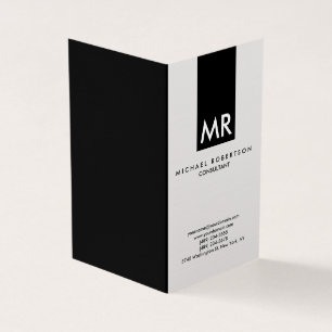 Attractive Monogram Black White Modern Business Card
