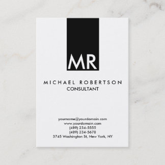 Attractive Monogram Black White Plain Business Card