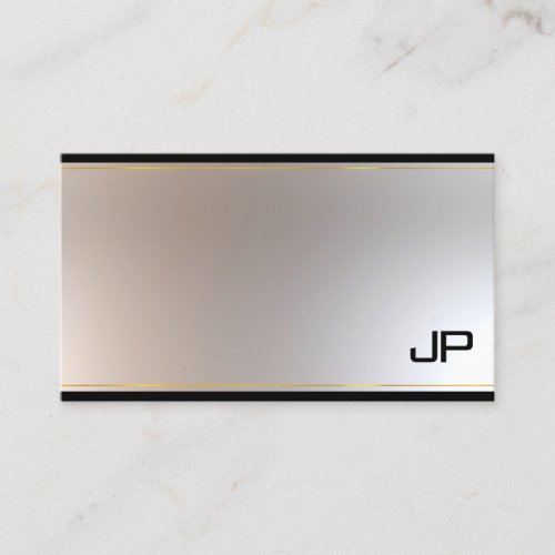 Attractive Monogram Glamour Gold Silver Chic Plain Business Card