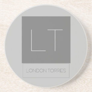 Attractive Monogram Gray Plain Coaster